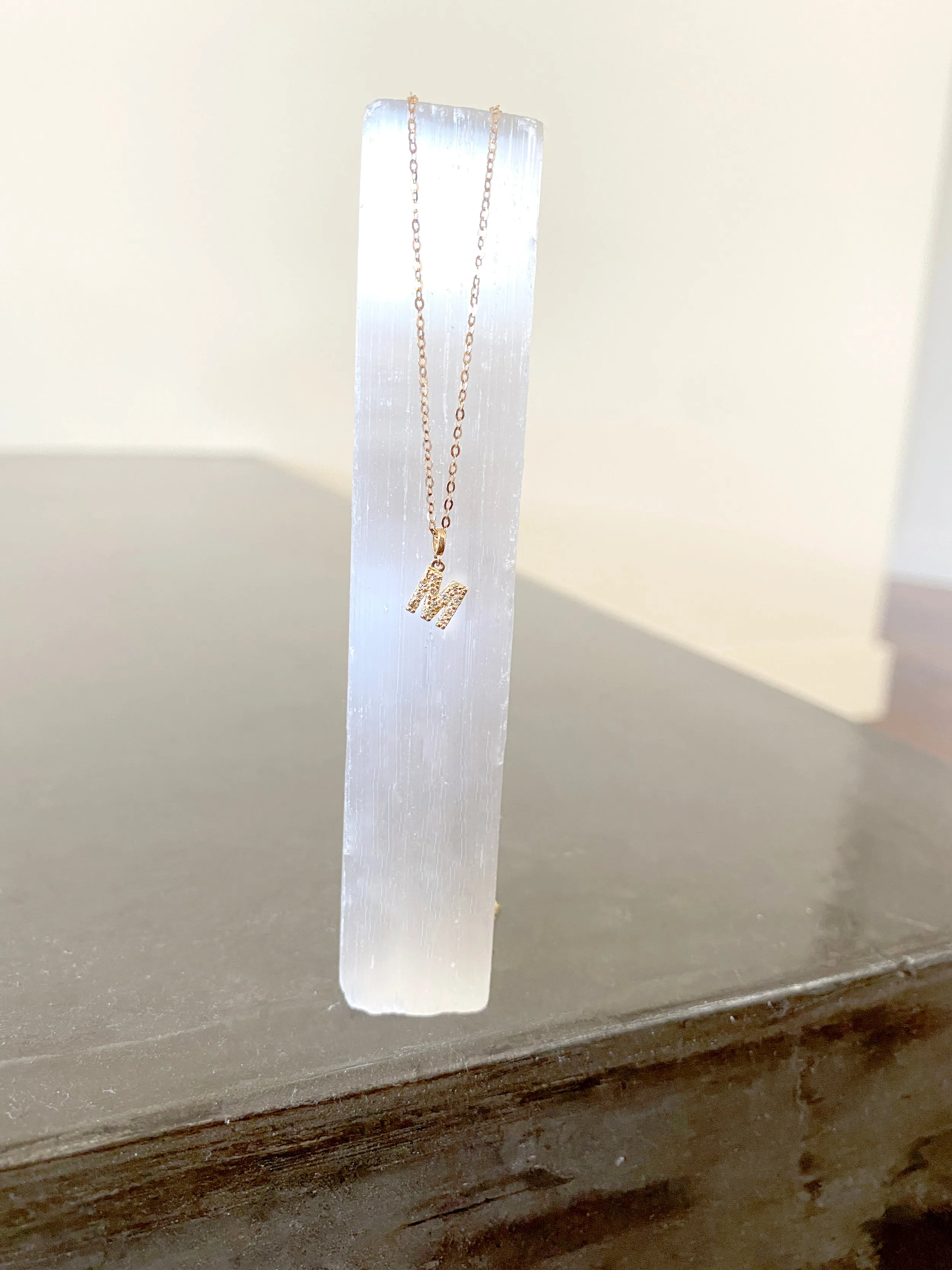 Pave Diamond 14K Gold Mini Initials