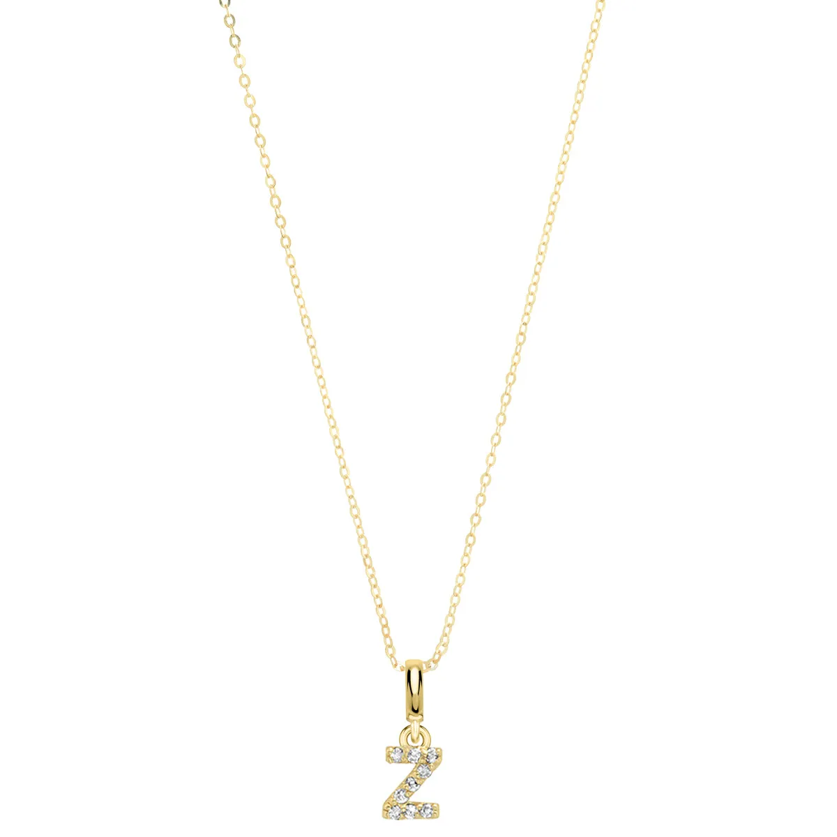 Pave Diamond 14K Gold Mini Initials