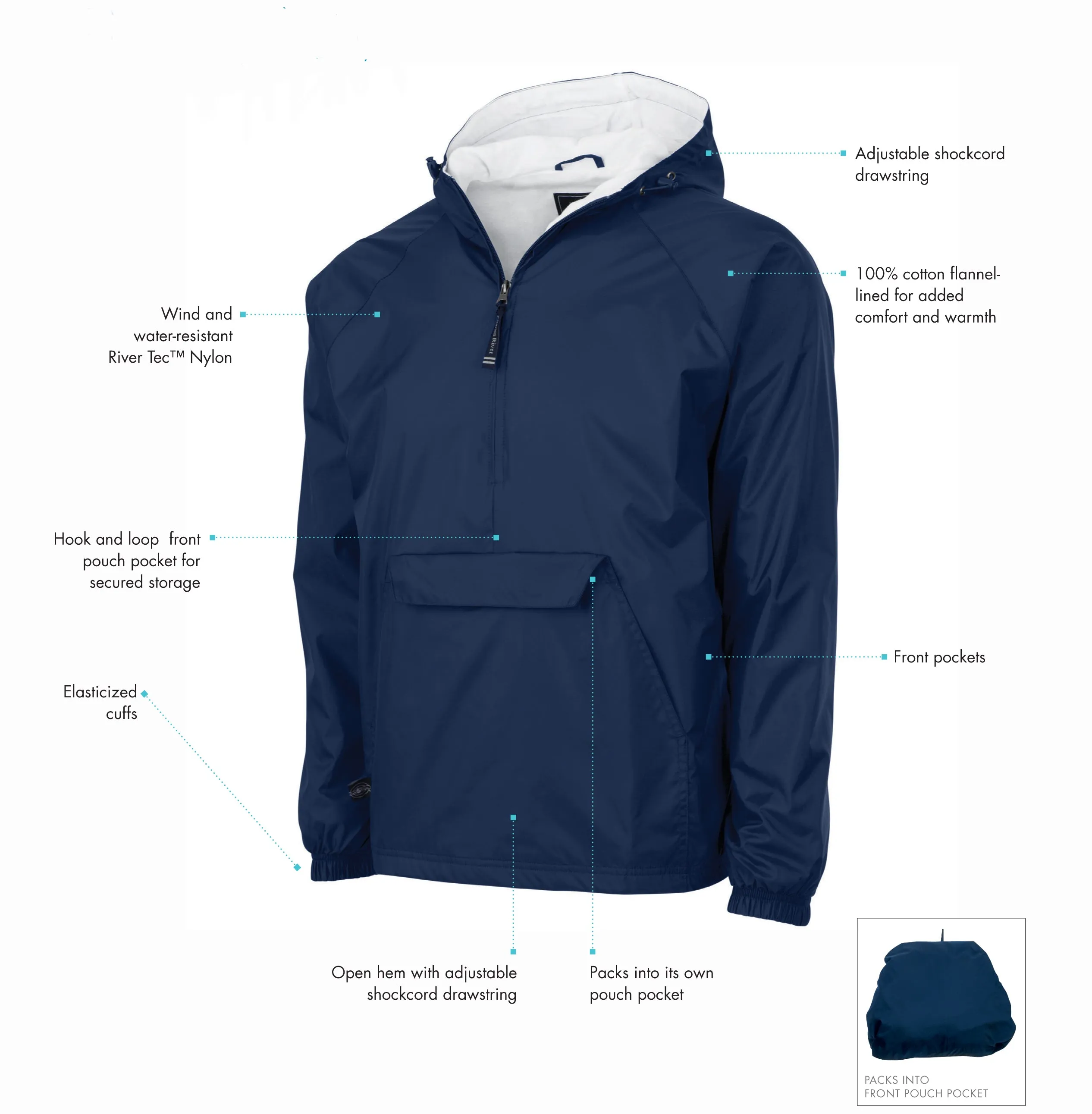 Psi Upsilon Lined Windbreaker - 2 Line Design