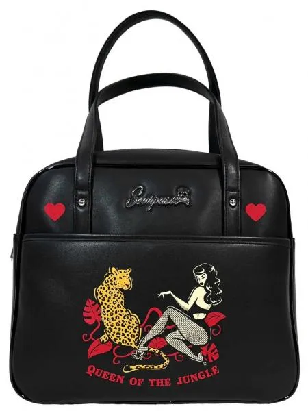Queen of the Jungle Bowler Bag - Black