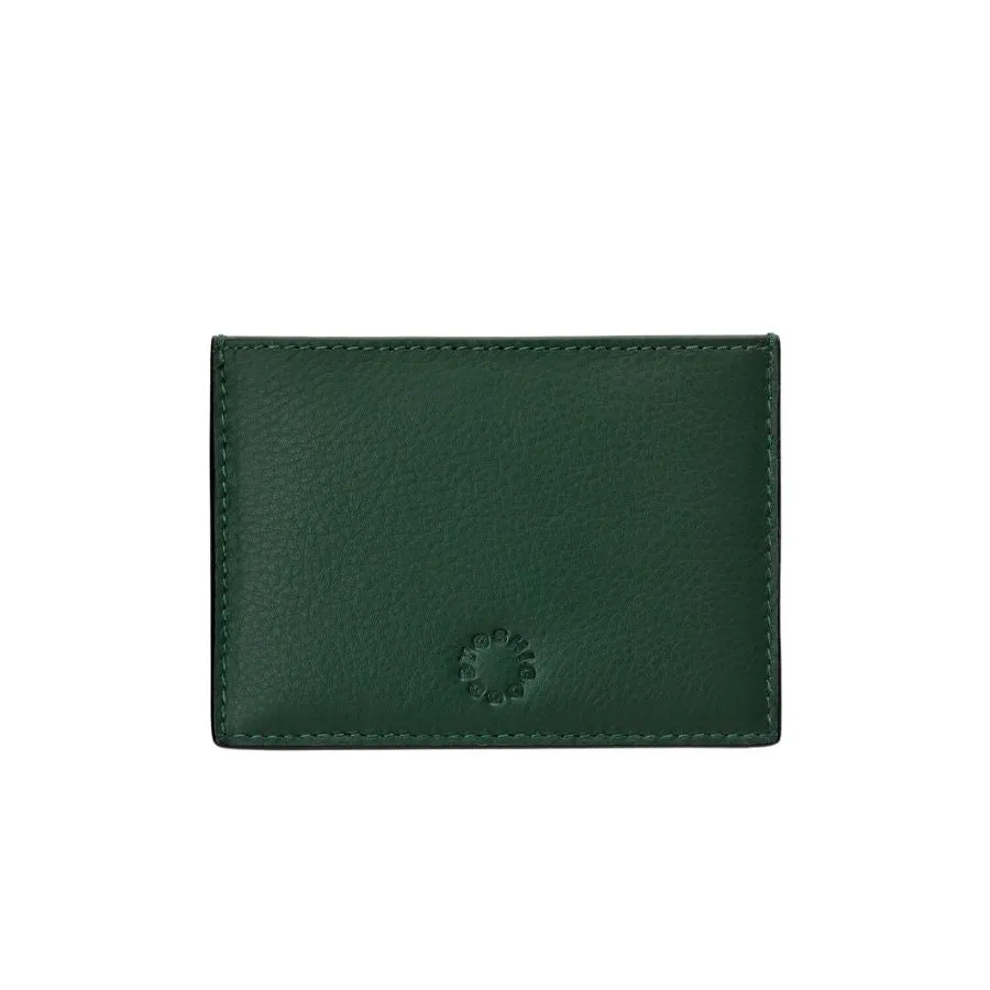Racing Green and Brown Leather Card Holder