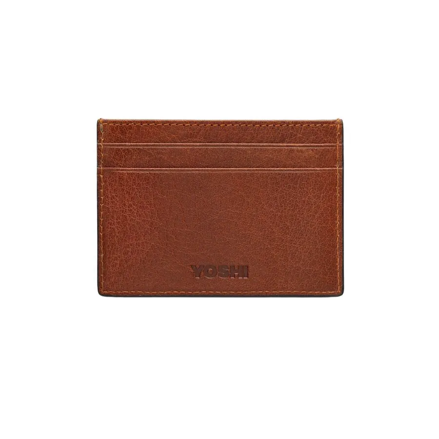 Racing Green and Brown Leather Card Holder