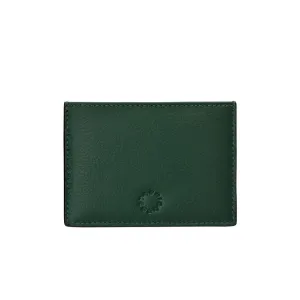 Racing Green and Brown Leather Card Holder