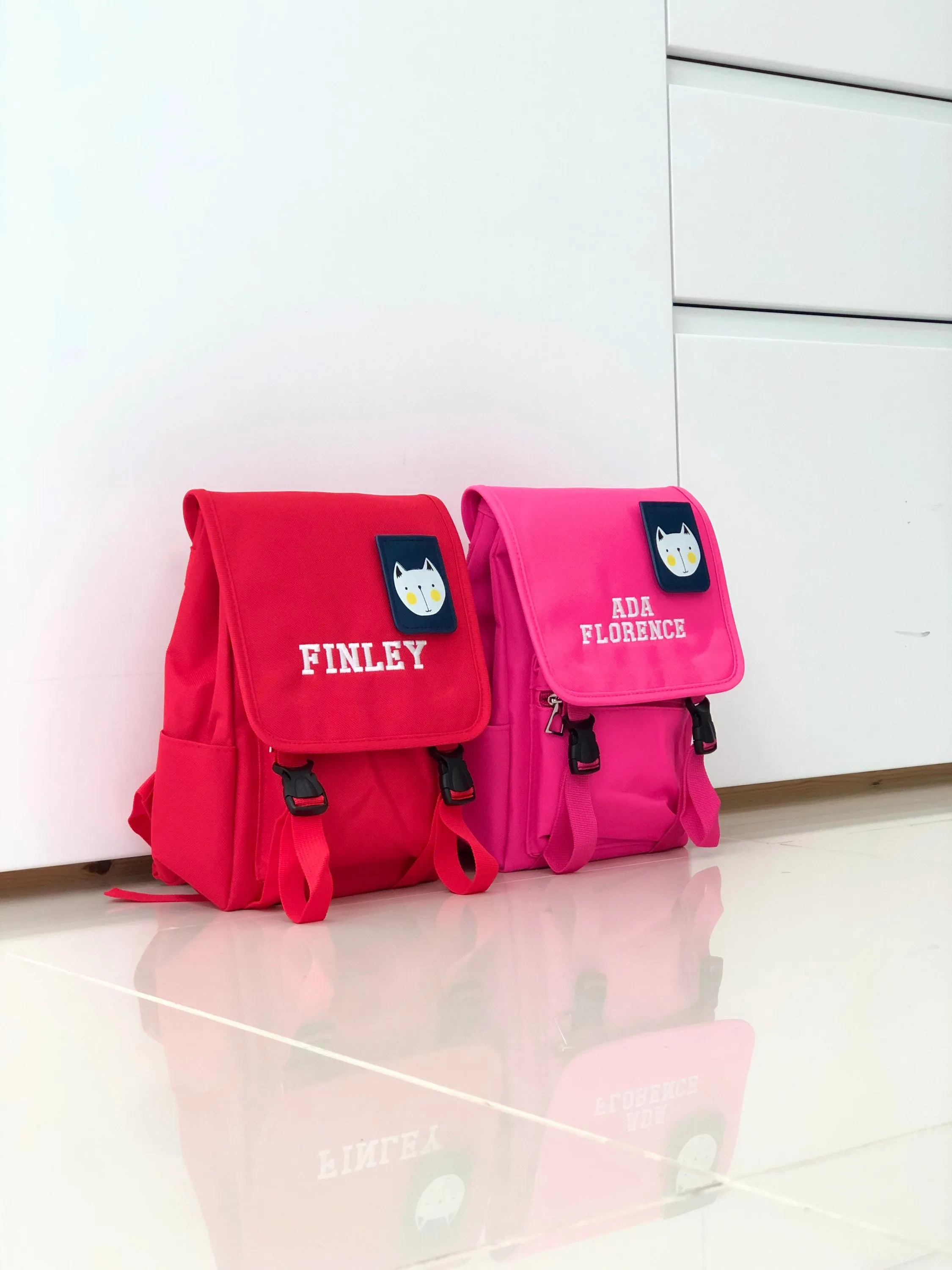 (Red) Personalised Unisex Mini Dog Nursery School Backpack Rucksack Bag
