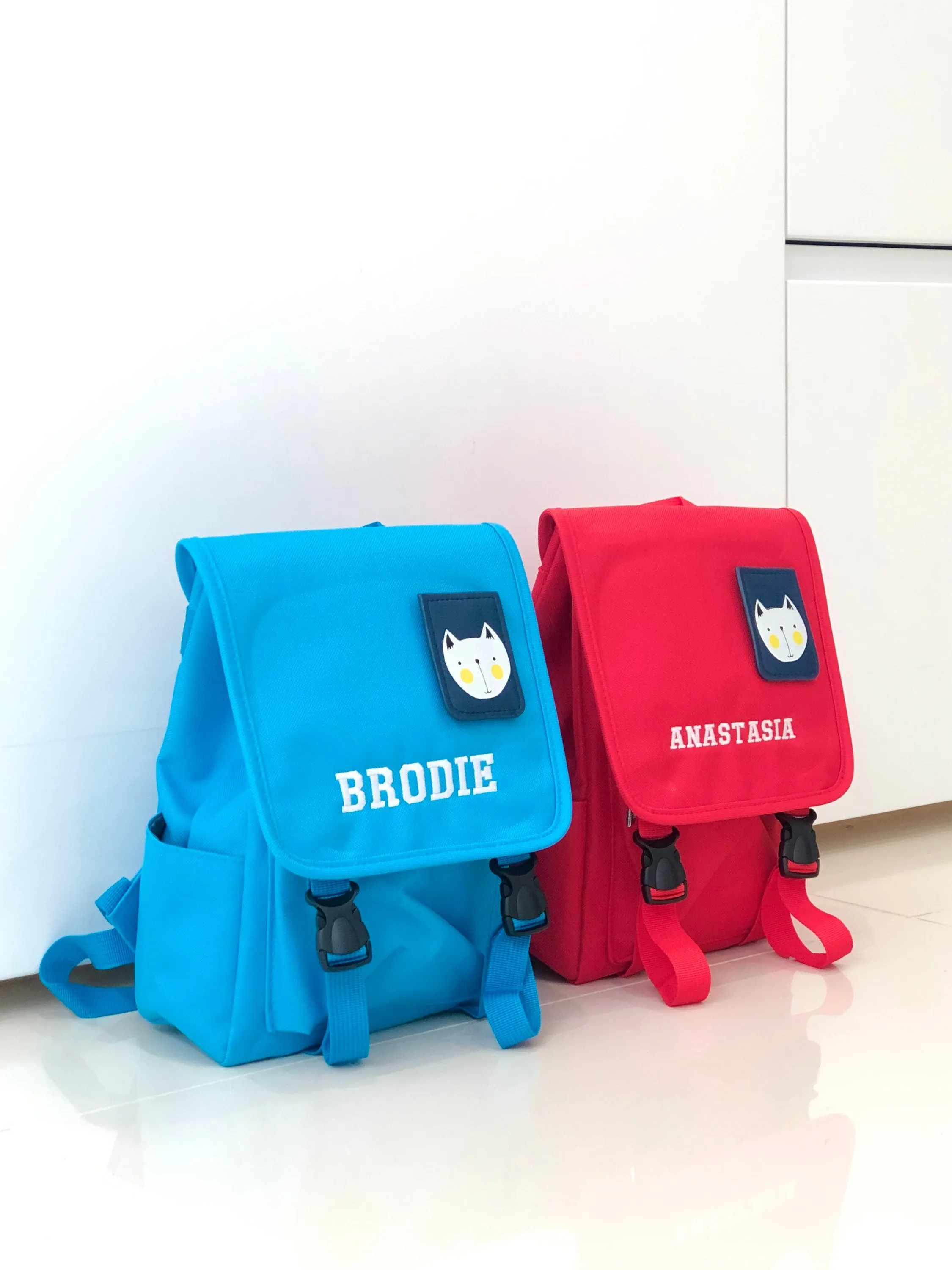 (Red) Personalised Unisex Mini Dog Nursery School Backpack Rucksack Bag