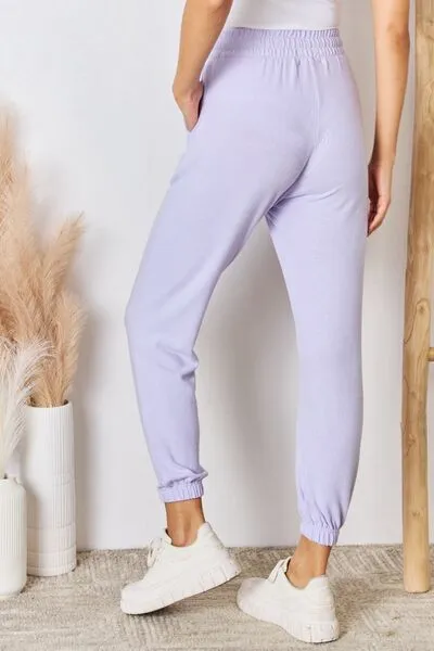 Risen Full Size Drawstring Ultra Soft Knit Jogger Pants