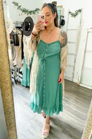 Small or Large // Jade Button Front Midi Dress
