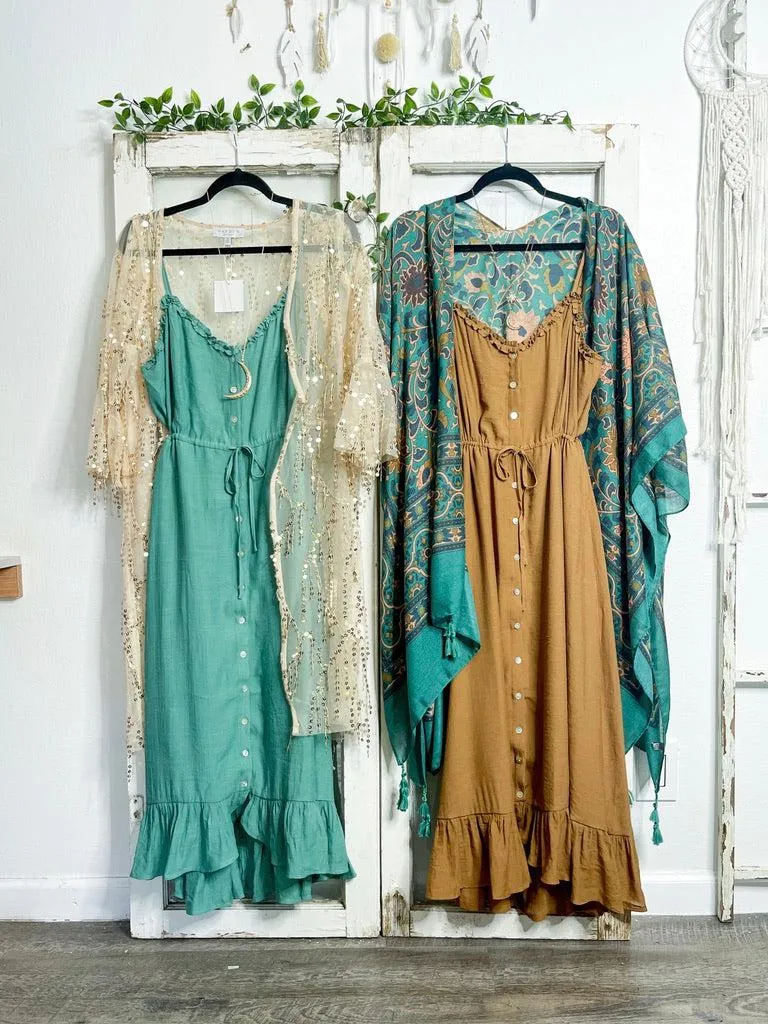 Small or Large // Jade Button Front Midi Dress