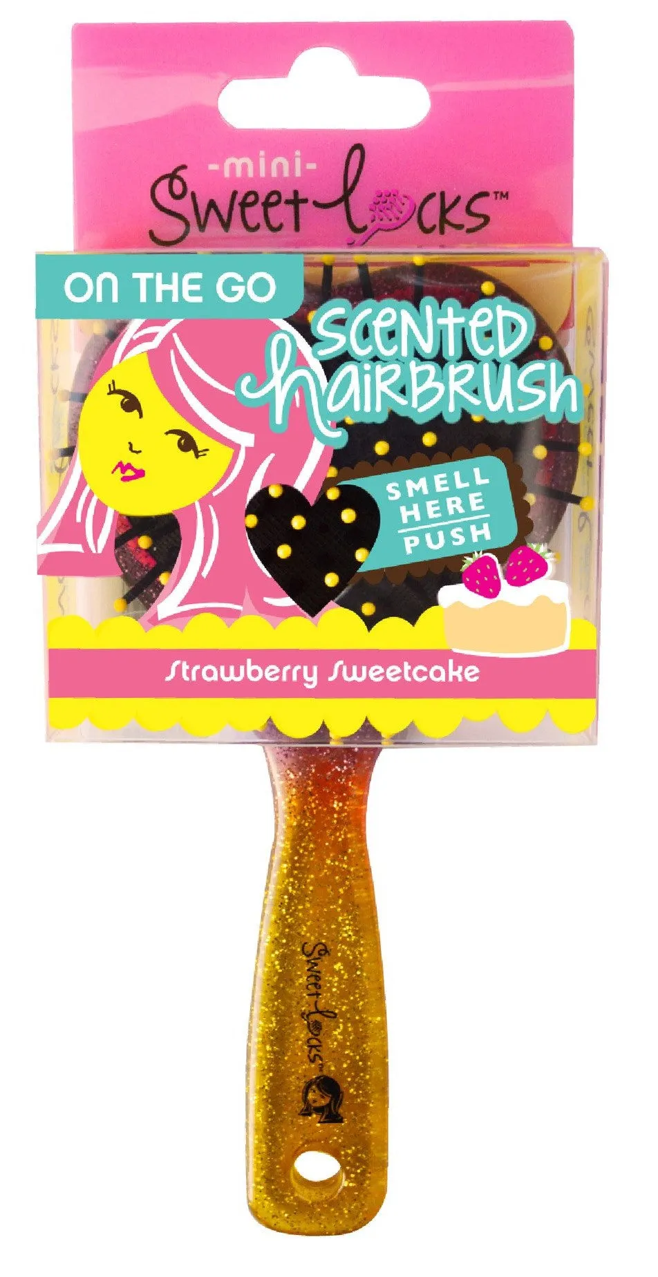 Sweetlocks Strawberry Sweetcake Scented Mini Hair Brush