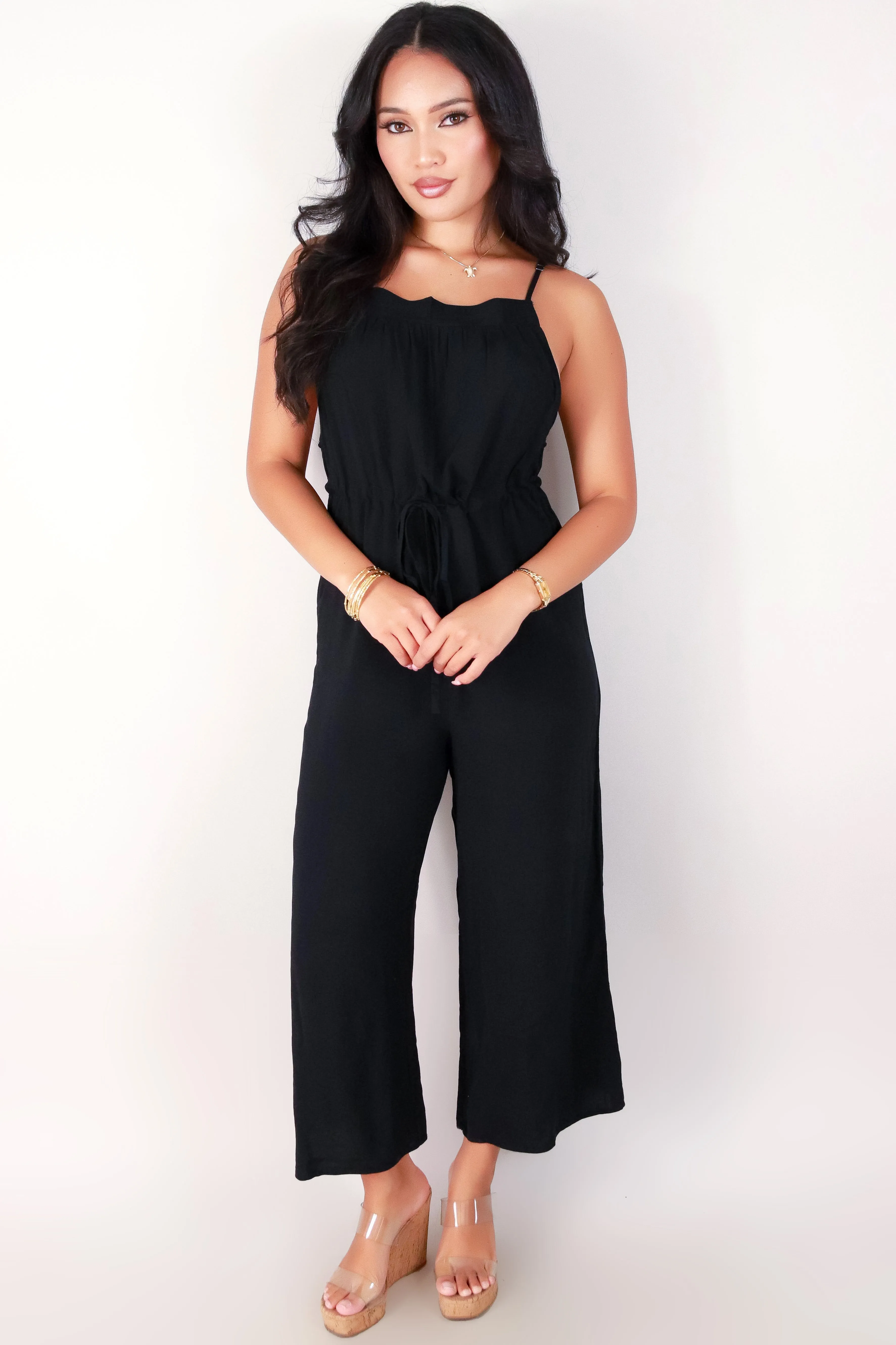 TIE WAIST JUMPSUIT