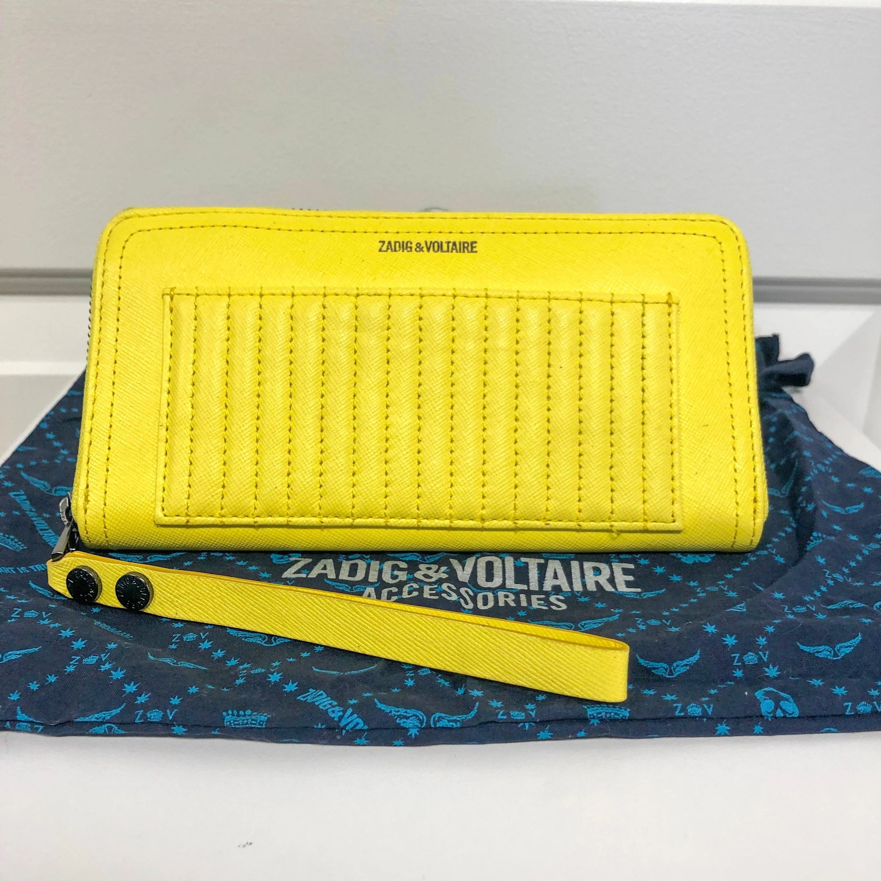 Zadig &Voltaire Yellow Quilt Front Clutch