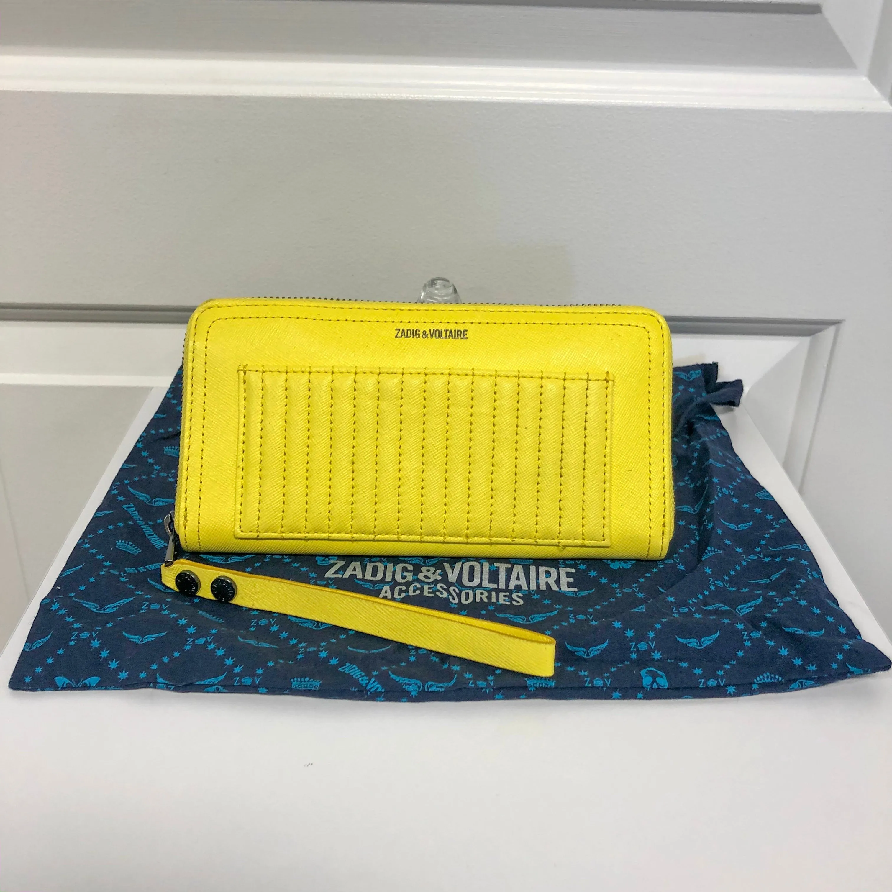 Zadig &Voltaire Yellow Quilt Front Clutch
