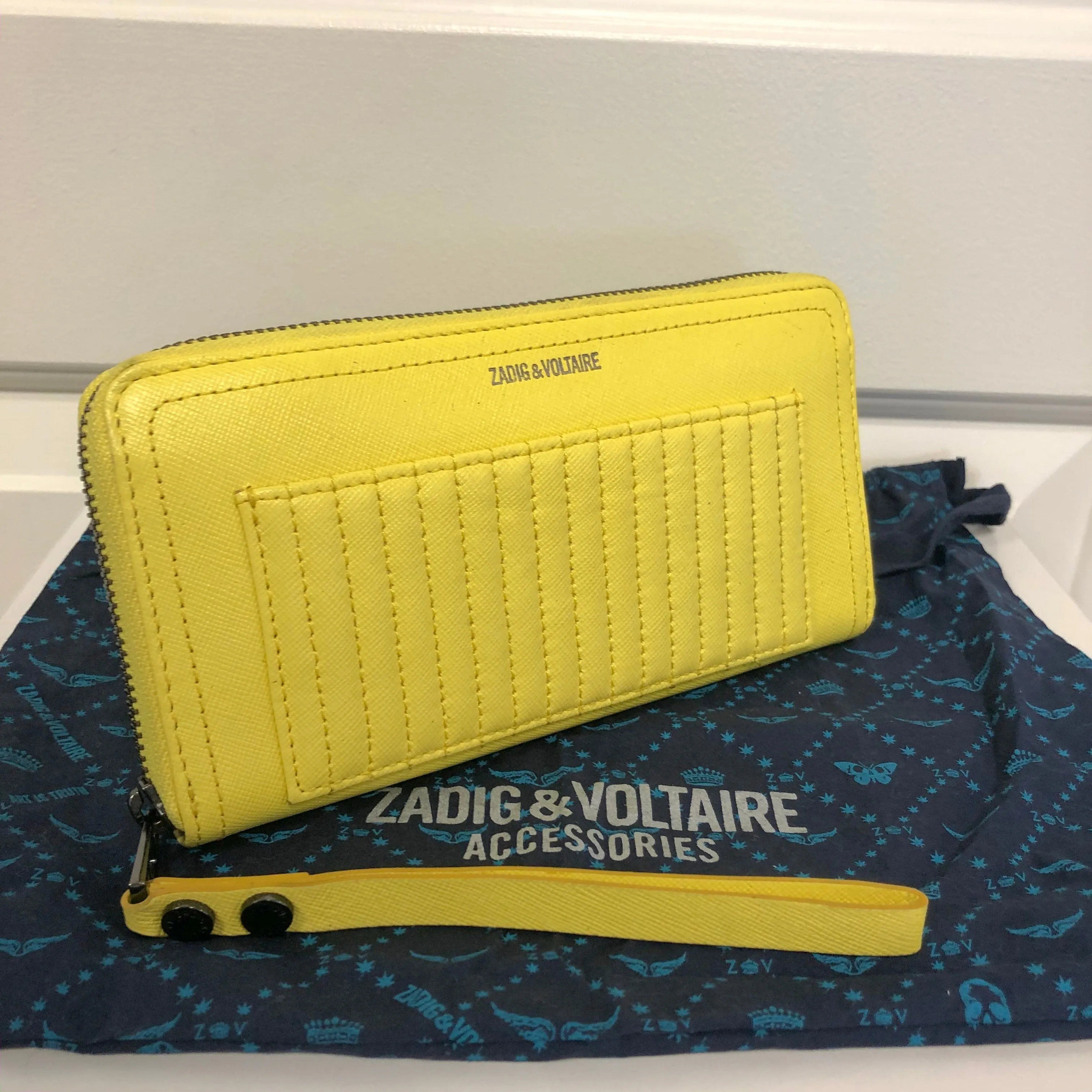 Zadig &Voltaire Yellow Quilt Front Clutch
